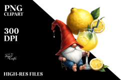 Whimsical Watercolor Painting with Gnome Drinking a Cocktail Product Image 2