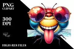 Funny Dragonfly Portrait Smiling | Sunglasses Clipart Product Image 1