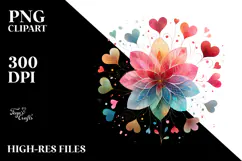 Simple Boho Flower in Pastel Colors, PNG Product Image 2