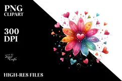 Digital Painting of Simple Boho Flower, PNG Product Image 2