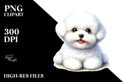 Watercolor Bichon Frise Big Eyes Happy PNG Product Image 2