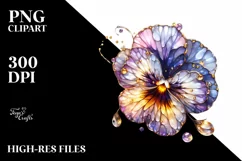 Detailed Shiny Pansy Golden | Clipart Product Image 1