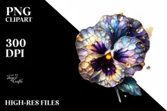 Detailed Shiny Pansy Golden | Clipart Product Image 3