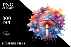 Celestial Mushroom Tarot, Watercolor PNG Product Image 2