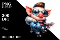 Contempt Baby Pig Dancing in Winter, Transparent PNG Product Image 3