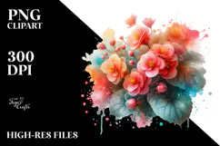 -like Begonia with Golden Insertions PNG Product Image 2
