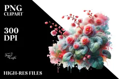 Begonia Watercolor Splash PNG Product Image 2