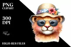 Colorful Cute Baby Lion with Sunglasses and Sun Hat Product Image 3