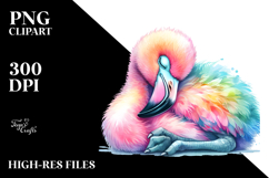 Baby Flamingo Sleeping | Watercolor | Sublimation Product Image 2