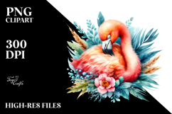Sleeping Flamingo Clipart Product Image 2