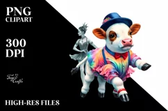 Colorful Baby Cow Dancer PNG Product Image 3