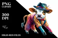 Colorful Baby Cow in Foxtrot Dancer's Attire Product Image 3