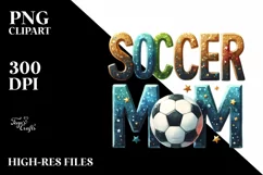 Watercolor Soccer Mom Glitter Sport Symbol Product Image 1