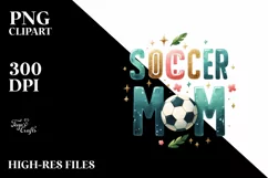 Watercolor Soccer Mom Glitter Sport Symbol Product Image 1