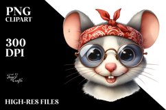 Baby Mouse Portrait Bandana es | Watercolor | Sublimation Product Image 3