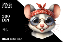 Baby Mouse Portrait Bandana es | Watercolor | Sublimation Product Image 2