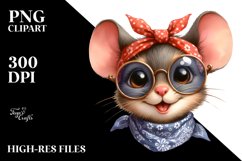 Baby Mouse Portrait Bandana es | Watercolor | Sublimation Product Image 3