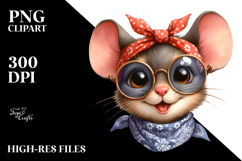Baby Mouse Portrait Bandana es | Watercolor | Sublimation Product Image 2