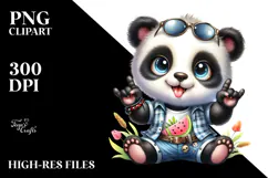 Cute Baby Panda Summer Clothes PNG Product Image 2