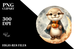 Cute Baby Otter with Halloween Costume, Transparent PNG Product Image 2