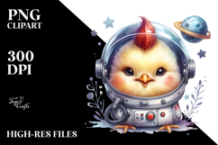 Cute Chicken in Space PNG Product Image 2