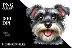 Crazy Watercolor Miniature Schnauzer Popping | Sublimation | Product Image 3