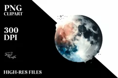 Colorful Moon with Baby Macaw | Sublimation | Clipart Product Image 3
