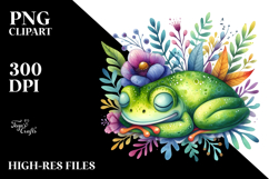 Whimsical Frog Baby Clipart Product Image 2