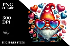 Valentines Gnome with Sunglasses PNG Product Image 2