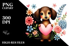 Doodled Flower Dachshund, Transparent PNG Product Image 2