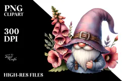 Cute Gnome with Cherry Blossom, Transparent PNG Product Image 2