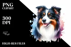 Border Collie Watercolor | Sublimation | Clipart Product Image 1