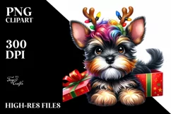 Enthusiastic Watercolor Miniature Schnauzer PNG Product Image 1