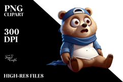 Cartoony Bear with Oversized Features, Transparent PNG Product Image 2