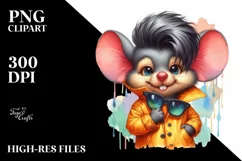 Expressive Baby Mouse with Goofy Haircut PNG Product Image 3