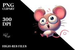 Whimsical Cartoon Mouse with Eyebrows PNG Product Image 2