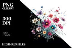 Colorful Wild Flowers | Sublimation | Clipart Product Image 3