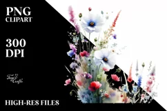 Colorful Wild Flowers | Sublimation | Clipart Product Image 3