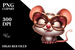 Cartoony Mouse with Sunglasses PNG Product Image 2