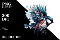 Bird with Splashes PNG Product Image 2