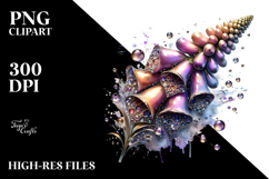 Abstract Shiny Foxglove Metallic Watercolor Product Image 2