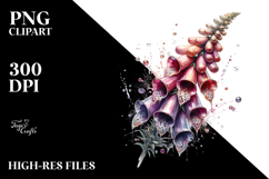 Abstract Shiny Foxglove Metallic Watercolor Product Image 2