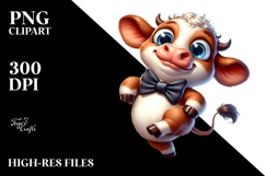 Cartoony Baby Calf with Large Udder PNG Product Image 2