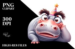 Cartoon Hippo Sublimation Clipart Product Image 2