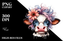 Cow and Otter Dressed for Halloween, Transparent PNG Product Image 1