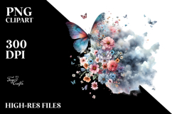 Abstract Butterfly Watercolor, Transparent PNG Product Image 2