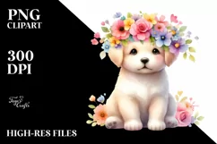 Cute Puppy Flower Crown | Clipart Product Image 3