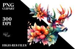 Abstract Vibrant Watercolor Deer PNG Product Image 2