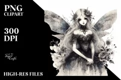 Gothic Fairy Watercolor | Sublimation | Clipart Product Image 1