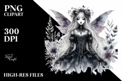 Gothic Fairy Watercolor | Sublimation | Clipart Product Image 3